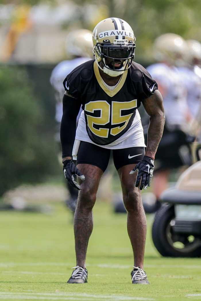 Saints CB Ken Crawley at Saints Training Camp 2021